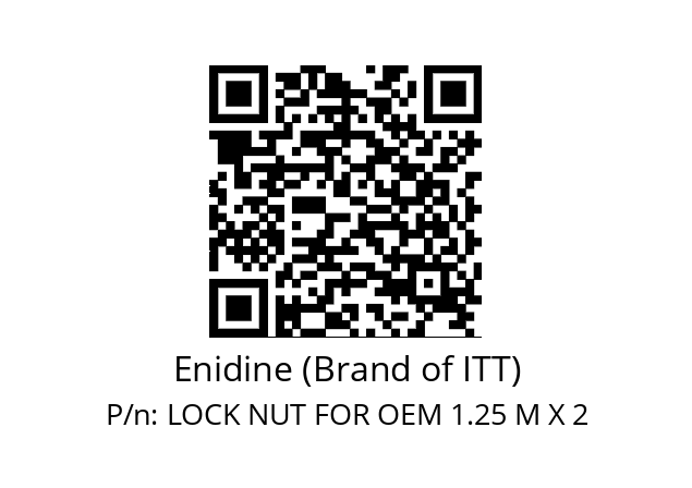   Enidine (Brand of ITT) LOCK NUT FOR OEM 1.25 M X 2