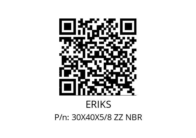   ERIKS 30X40X5/8 ZZ NBR