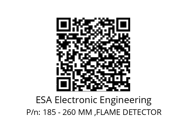   ESA Electronic Engineering 185 - 260 MM ,FLAME DETECTOR