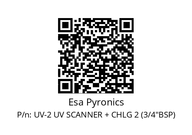   Esa Pyronics UV-2 UV SCANNER + CHLG 2 (3/4"BSP)