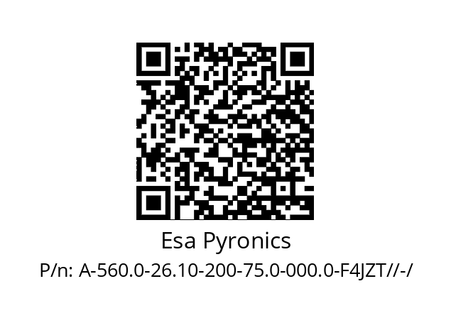   Esa Pyronics A-560.0-26.10-200-75.0-000.0-F4JZT//-/