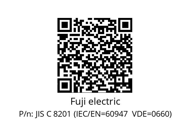   Fuji electric JIS C 8201 (IEC/EN=60947  VDE=0660)