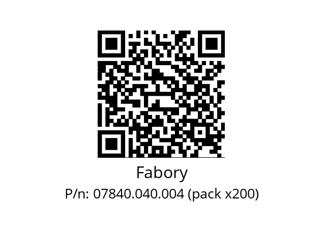   Fabory 07840.040.004 (pack x200)