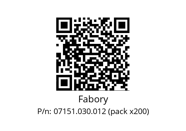   Fabory 07151.030.012 (pack x200)