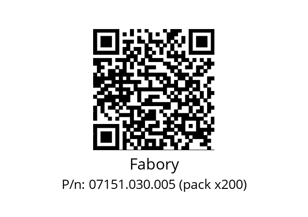   Fabory 07151.030.005 (pack x200)