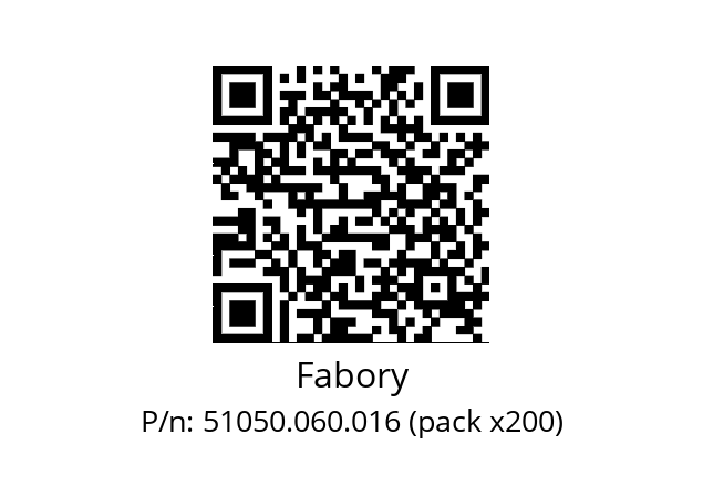   Fabory 51050.060.016 (pack x200)