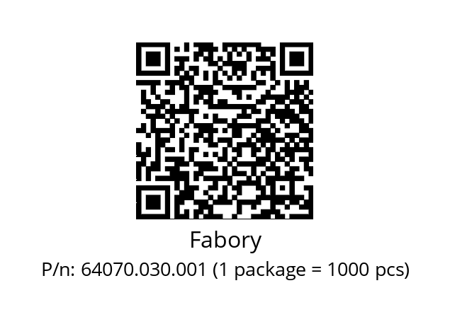   Fabory 64070.030.001 (1 package = 1000 pcs)