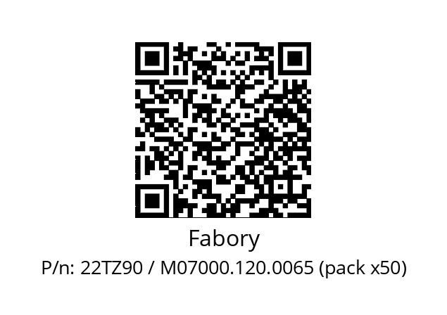   Fabory 22TZ90 / M07000.120.0065 (pack x50)