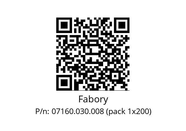   Fabory 07160.030.008 (pack 1x200)