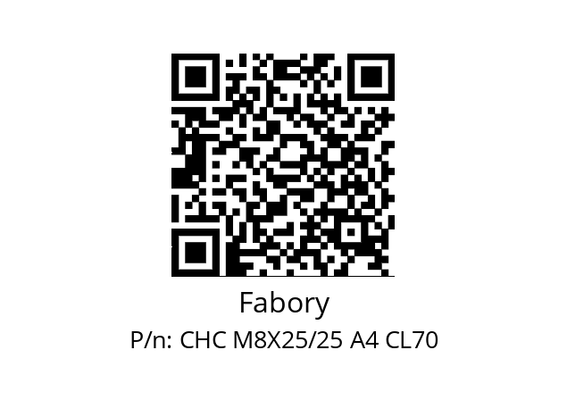   Fabory CHC M8X25/25 A4 CL70