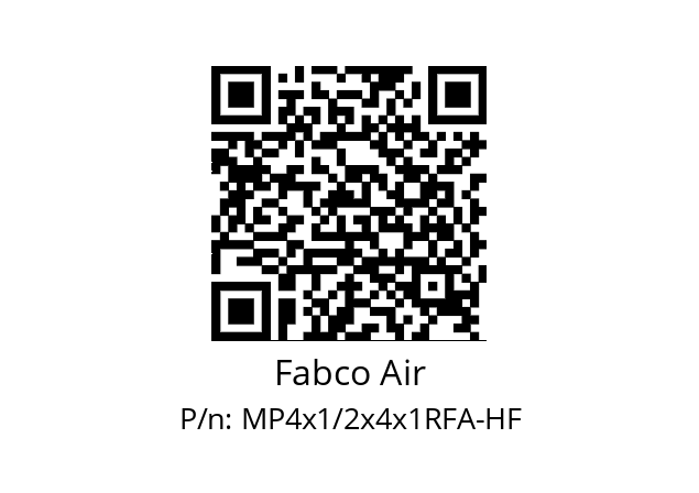   Fabco Air MP4x1/2x4x1RFA-HF