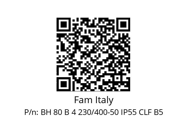   Fam Italy BH 80 B 4 230/400-50 IP55 CLF B5