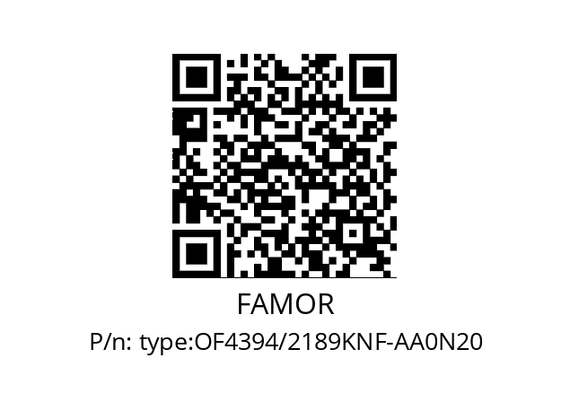   FAMOR type:OF4394/2189KNF-AA0N20