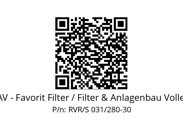   FAV - Favorit Filter / Filter & Anlagenbau Vollert RVR/S 031/280-30