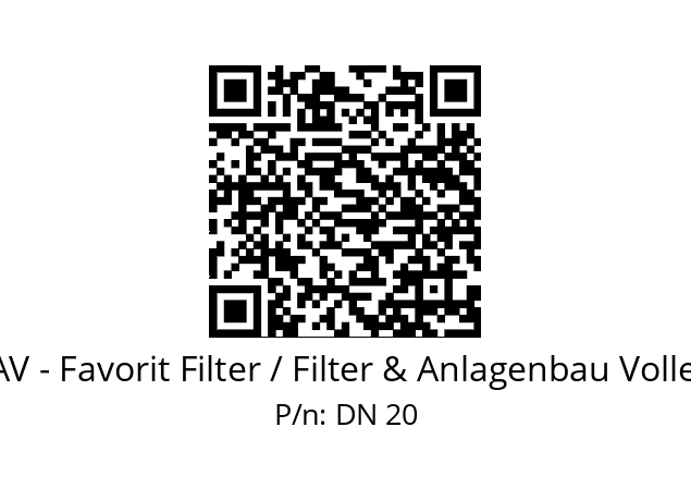   FAV - Favorit Filter / Filter & Anlagenbau Vollert DN 20