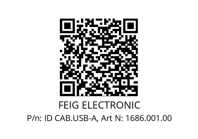   FEIG ELECTRONIC ID CAB.USB-A, Art N: 1686.001.00