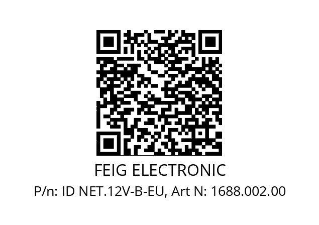   FEIG ELECTRONIC ID NET.12V-B-EU, Art N: 1688.002.00