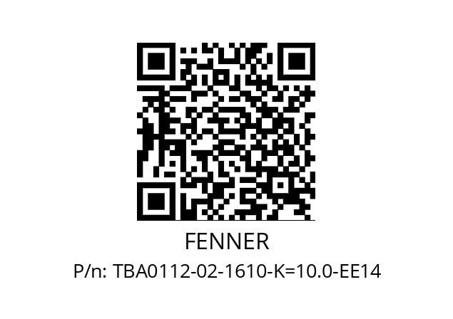   FENNER TBA0112-02-1610-K=10.0-EE14