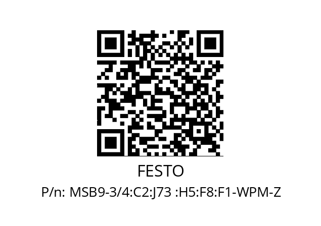   FESTO MSB9-3/4:C2:J73 :H5:F8:F1-WPM-Z