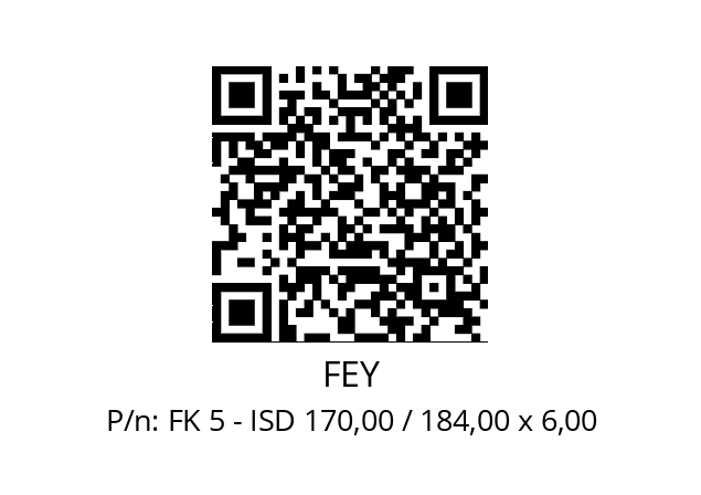   FEY FK 5 - ISD 170,00 / 184,00 x 6,00