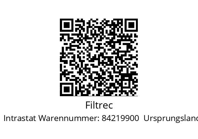   Filtrec DMD0030E10B  Intrastat Warennummer: 84219900  Ursprungsland: IT  Gewicht: 0,8 kg