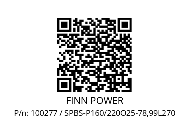   FINN POWER 100277 / SPBS-P160/220O25-78,99L270