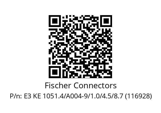   Fischer Connectors E3 KE 1051.4/A004-9/1.0/4.5/8.7 (116928)