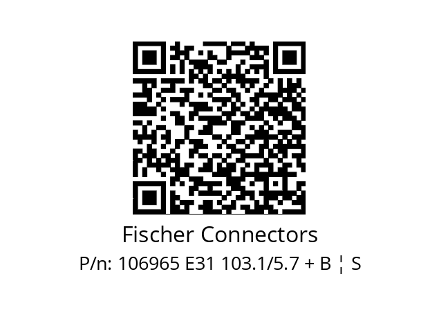   Fischer Connectors 106965 E31 103.1/5.7 + B ¦ S