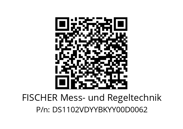   FISCHER Mess- und Regeltechnik DS1102VDYYBKYY00D0062