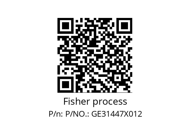   Fisher process P/NO.: GE31447X012