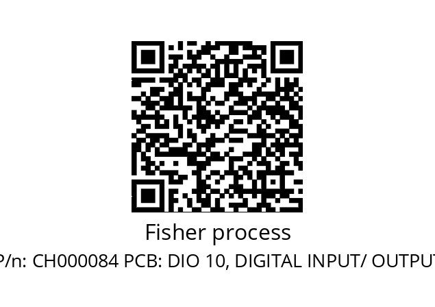   Fisher process CH000084 PCB: DIO 10, DIGITAL INPUT/ OUTPUT