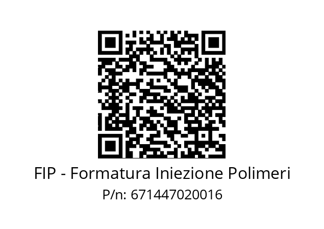   FIP - Formatura Iniezione Polimeri 671447020016