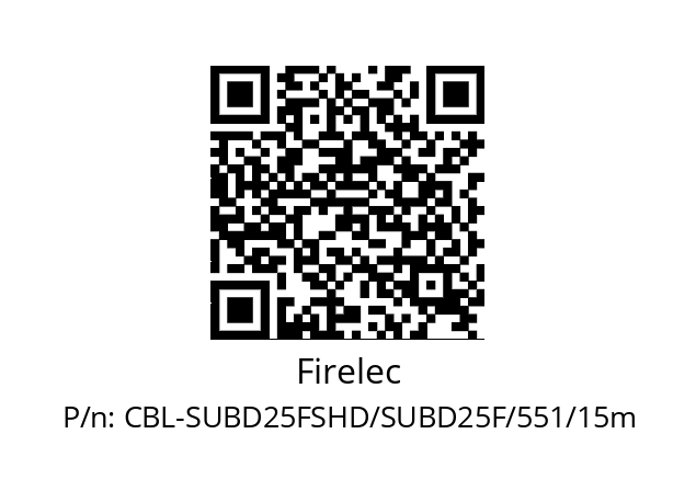   Firelec CBL-SUBD25FSHD/SUBD25F/551/15m