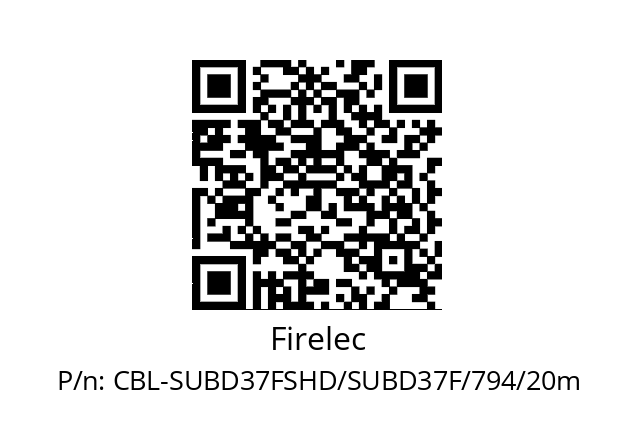   Firelec CBL-SUBD37FSHD/SUBD37F/794/20m