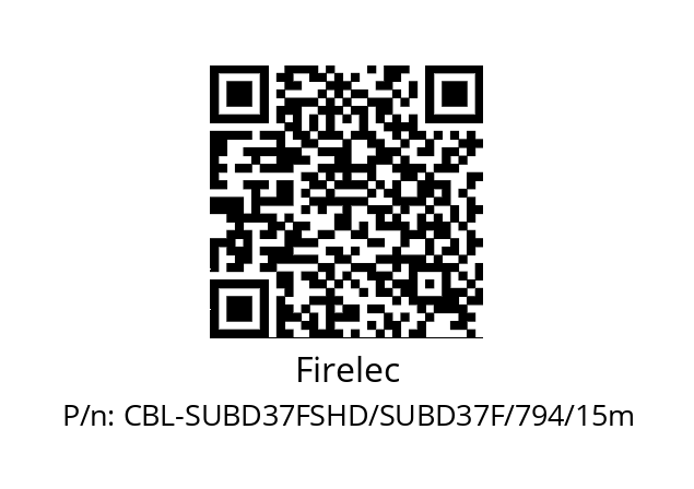   Firelec CBL-SUBD37FSHD/SUBD37F/794/15m