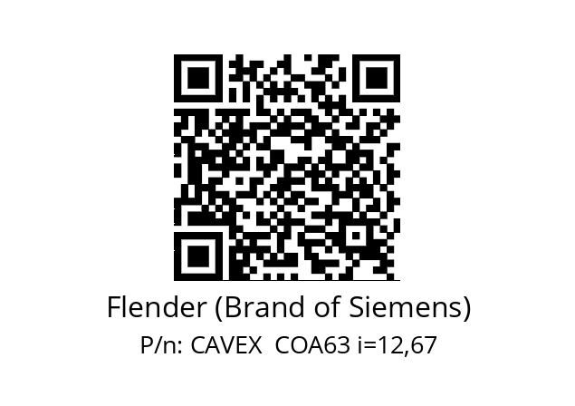   Flender (Brand of Siemens) CAVEX  COA63 i=12,67