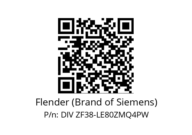   Flender (Brand of Siemens) DIV ZF38-LE80ZMQ4PW