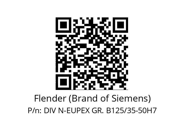   Flender (Brand of Siemens) DIV N-EUPEX GR. B125/35-50H7