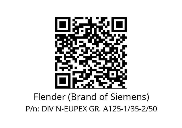   Flender (Brand of Siemens) DIV N-EUPEX GR. A125-1/35-2/50