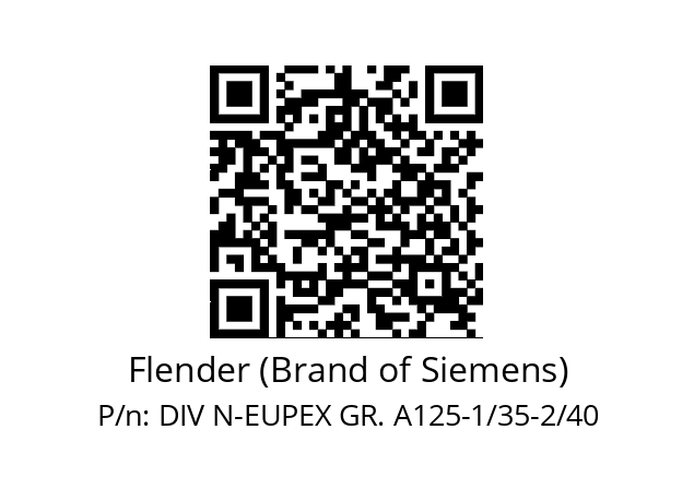   Flender (Brand of Siemens) DIV N-EUPEX GR. A125-1/35-2/40