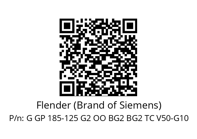   Flender (Brand of Siemens) G GP 185-125 G2 OO BG2 BG2 TC V50-G10