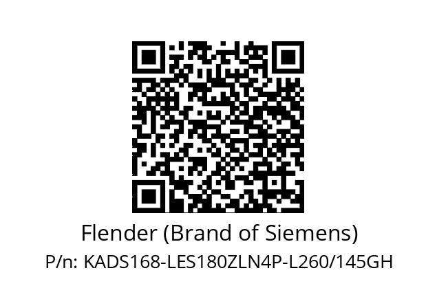   Flender (Brand of Siemens) KADS168-LES180ZLN4P-L260/145GH