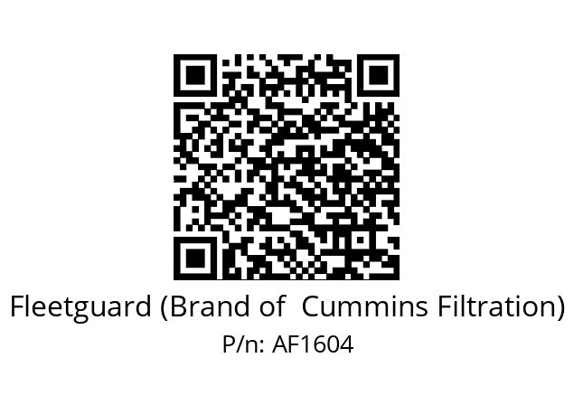   Fleetguard (Brand of  Cummins Filtration) AF1604