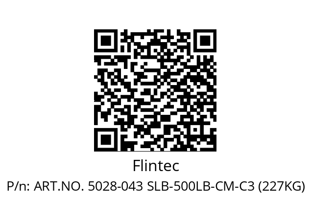   Flintec ART.NO. 5028-043 SLB-500LB-CM-C3 (227KG)