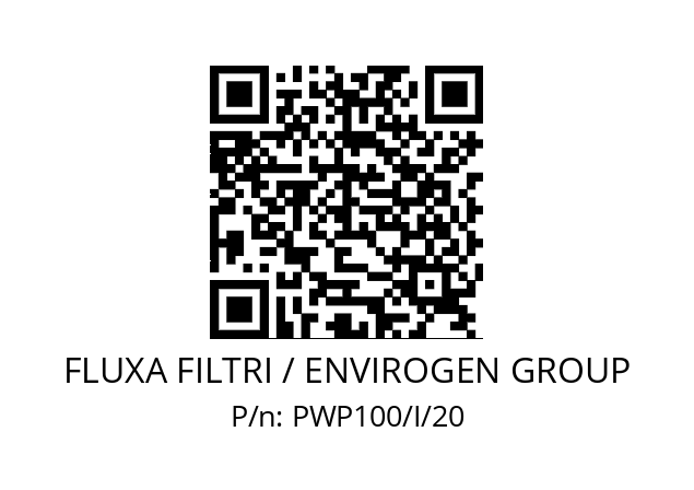   FLUXA FILTRI / ENVIROGEN GROUP PWP100/I/20