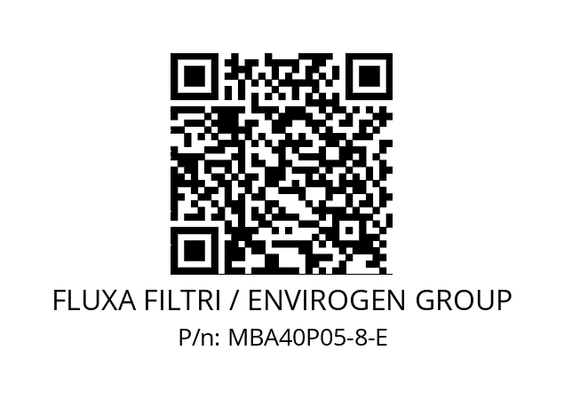   FLUXA FILTRI / ENVIROGEN GROUP MBA40P05-8-E