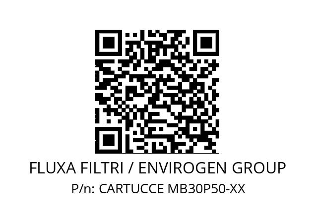   FLUXA FILTRI / ENVIROGEN GROUP CARTUCCE MB30P50-XX