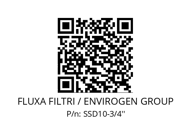   FLUXA FILTRI / ENVIROGEN GROUP SSD10-3/4''