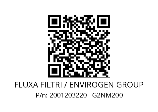   FLUXA FILTRI / ENVIROGEN GROUP 2001203220   G2NM200