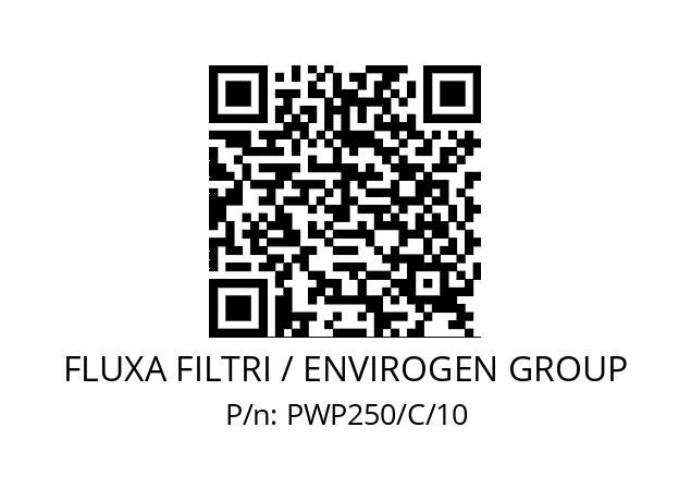   FLUXA FILTRI / ENVIROGEN GROUP PWP250/C/10